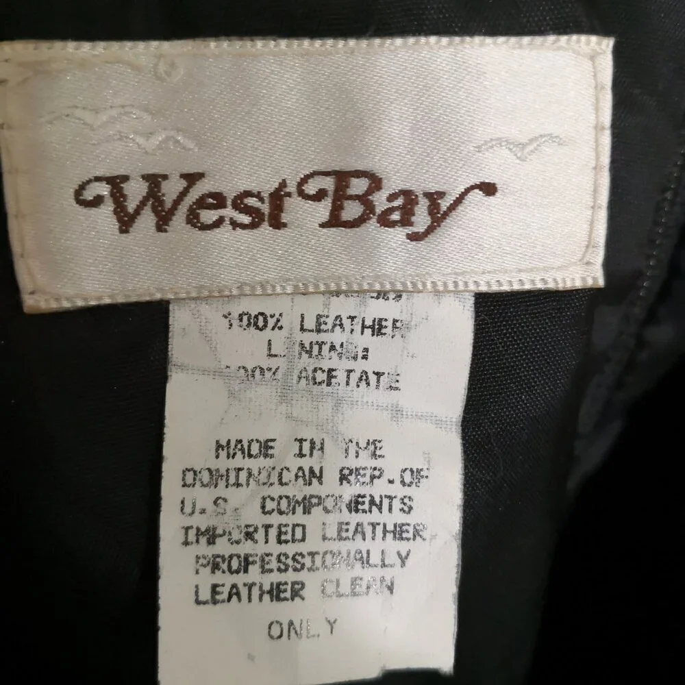 West Bay Leather Pencil Skirt Suede Trim Black Size‎ 10